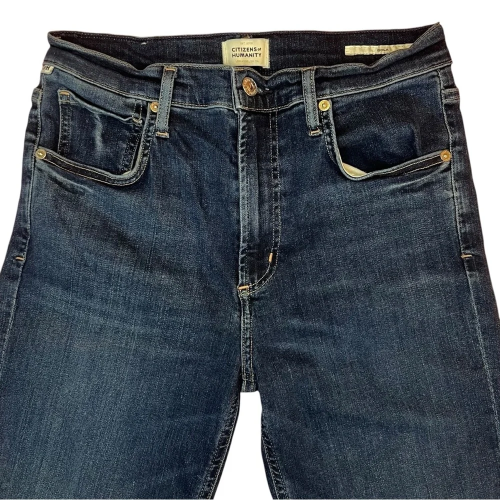 CITIZENS OF HUMANITY Isola High Rise Straight Crop Dark Jeans Women's Size 28 - Picture 5 of 16